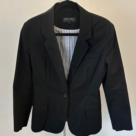 Della Spiga Jackets & Blazers - Women's Black Blazer Made in Italy